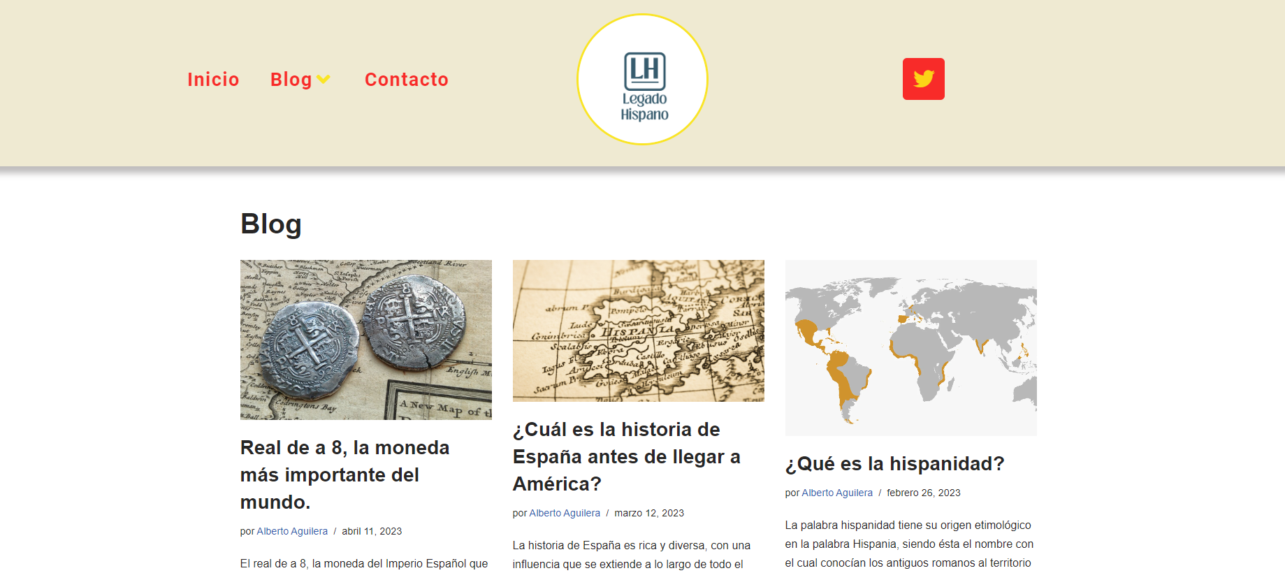 proyecto de blog Legado Hispano